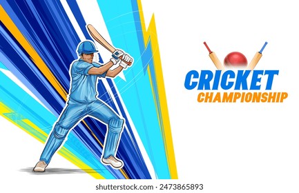 illustration of batsman playing cricket championship sports 2024