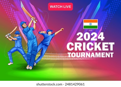 illustration of batsman playing cricket championship sports 2024