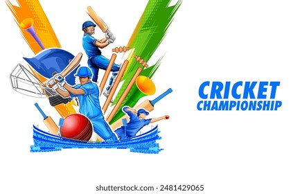 illustration of batsman playing cricket championship sports 2024