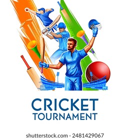 illustration of batsman playing cricket championship sports 2024