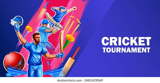 illustration of batsman playing cricket championship sports 2024