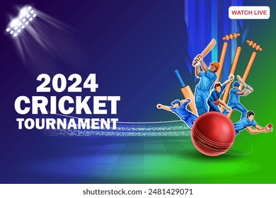 illustration of batsman playing cricket championship sports 2024