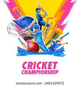 illustration of batsman playing cricket championship sports 2024