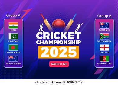 illustration of batsman playing cricket championship sports background