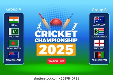 illustration of batsman playing cricket championship sports background