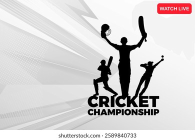 illustration of batsman playing cricket championship sports background