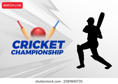 illustration of batsman playing cricket championship sports background