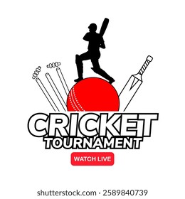 illustration of batsman playing cricket championship sports background