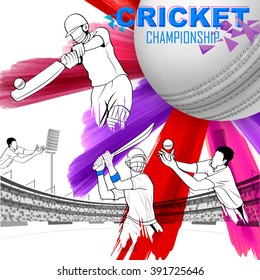 illustration of batsman playing cricket championship