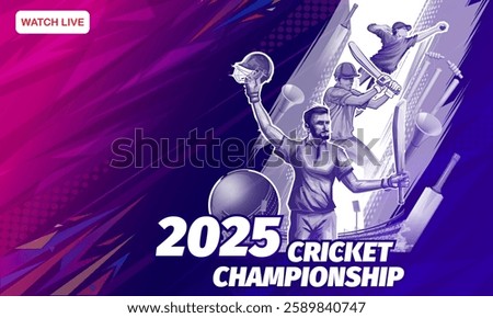 illustration of batsman playing cricket championship sports background