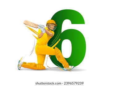 illustration of batsman playing cricket. Batsman Playing cricket on Isolated Background. Cricket championship banner design