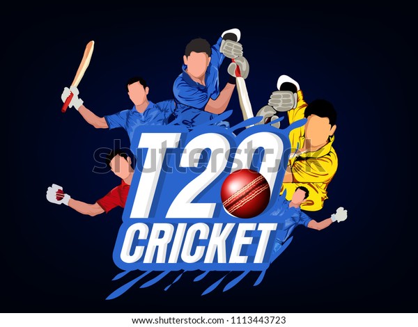 Illustration Batsman Playing Cricket T20 Cricket Stock Vector (Royalty ...