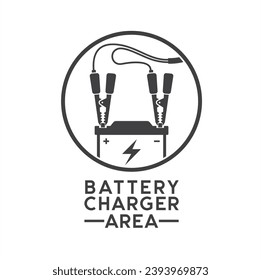 illustration of battery charger, battery vehicle charger, vector art.