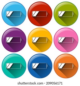 Illustration of the battery icons on a white background