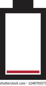 Illustration of battery level flat icon isolated on white background