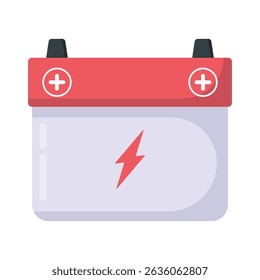Ilustração de uma bateria que simboliza energia portátil ou fonte de energia em projetos de engenharia.