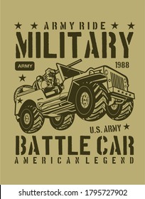 illustration battle car american legend