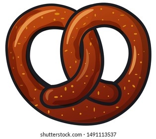 illustration of the bavarian baked pretzel