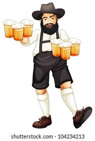 Ilustración de un hombre bávaro en el festival de oktoberfest