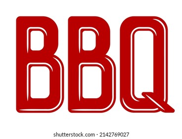 Illustration of bbq inscription. Bbq image. Stylized kitchen and restaurant object.