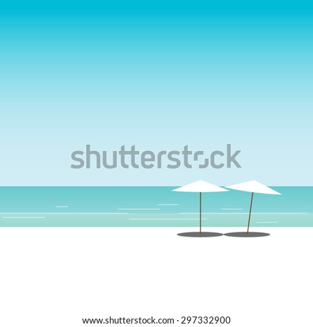 Similar – two straw beach umbrellas on an empty seashore on a clear day