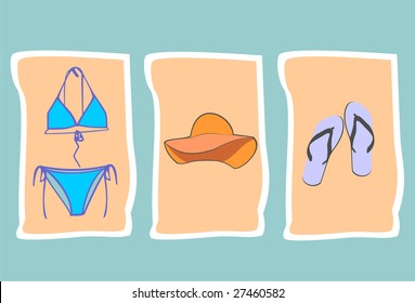 Illustration of beach accessories