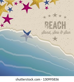 Illustration of beach. Arena, summer vacation on the beach, vector illustration