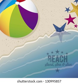 Illustration of beach. Arena, summer vacation on the beach, vector illustration