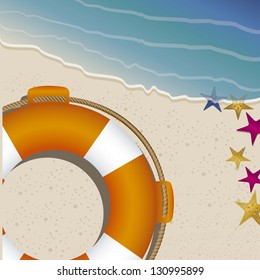 Illustration of beach. Arena, summer vacation on the beach, vector illustration