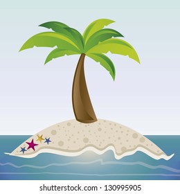 Illustration of beach. Arena, summer vacation on the beach, vector illustration