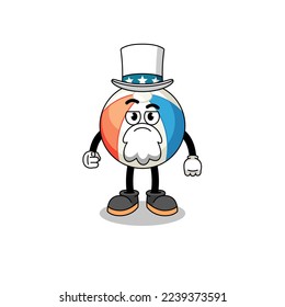 Illustration of beach ball cartoon with i want you gesture , character design