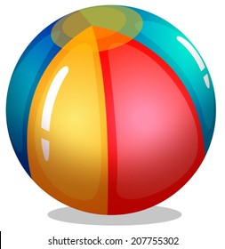Illustration of a beach ball on a white background