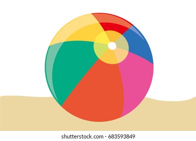 Illustration of beach ball, vector data