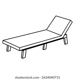 Illustration of a beach chair isolated on transparent background