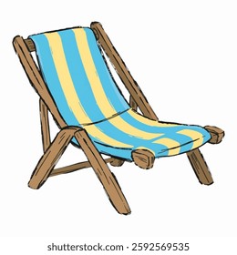 Illustration of a Beach Chair Representing the Tourism Industry Isolated on White Background. Beach Chair as a Symbol of Travel and Leisure