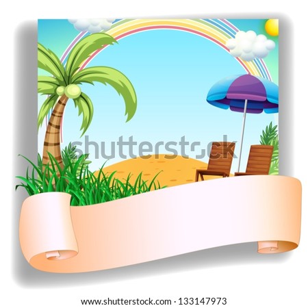 Similar – Image, Stock Photo Empty beach chair with beautiful sea view