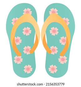 Illustration Beach Flip Flops Isolated On Stock Vector (Royalty Free ...