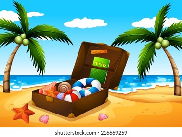 Illustration of a beach outing