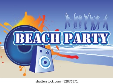 ilustración de una invitación o folleto de fiesta en la playa