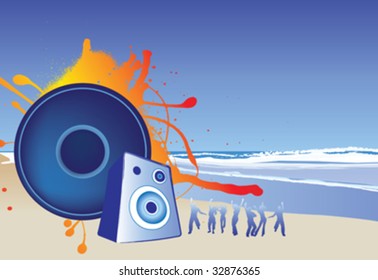 illustration of a beach party music background