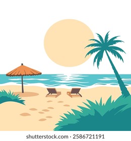 illustration of a beach scene
