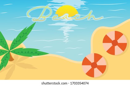 Illustration of the beach seen from above