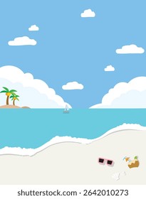 Illustration of beach side landscape