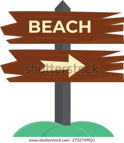 Illustration of a beach sign, offered for 1 credit at a price of USD $1.