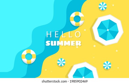 illustration of beach in summer