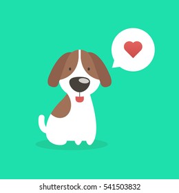 Illustration of Beagle dog is friendly.Vector illustration flat style.