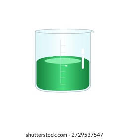 Illustration of a beaker filled with bubbling green liquid.