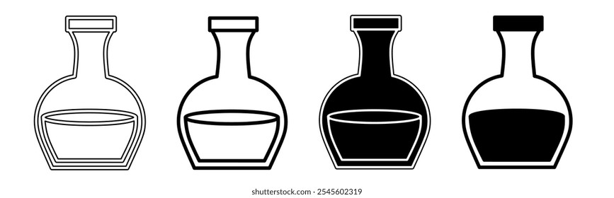 Illustration of a beaker. Beaker icon collection. Stock vector illustration.