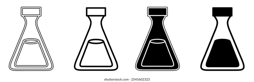 Illustration of a beaker. Beaker icon collection. Stock vector illustration.