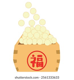 Illustration of beans in a box for bean-throwing on SETSUBUN